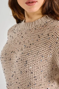 Maglia maxi paillettes bicolor a40