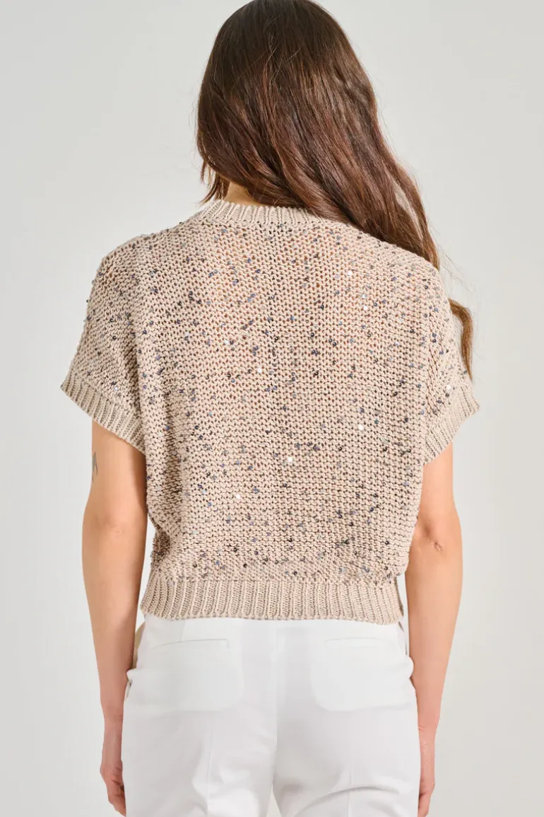 Maglia maxi paillettes bicolor a40