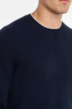 Maglia persia cachemire bicolor blu uomo