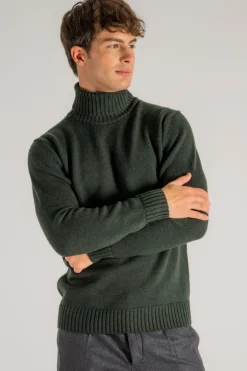 Maglia rasata verde uomo