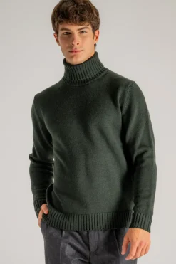 Maglia rasata verde uomo