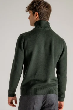 Maglia rasata verde uomo