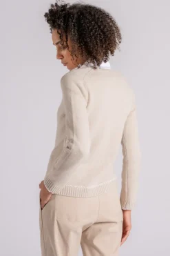 Maglia scollo a v 100% ws beige