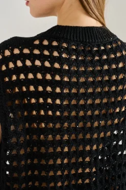 Maglia smanicata tessuto nero