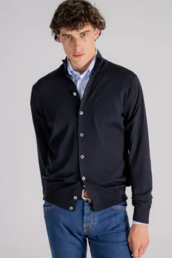 Maglia sotto con bottoni 100% wv blu