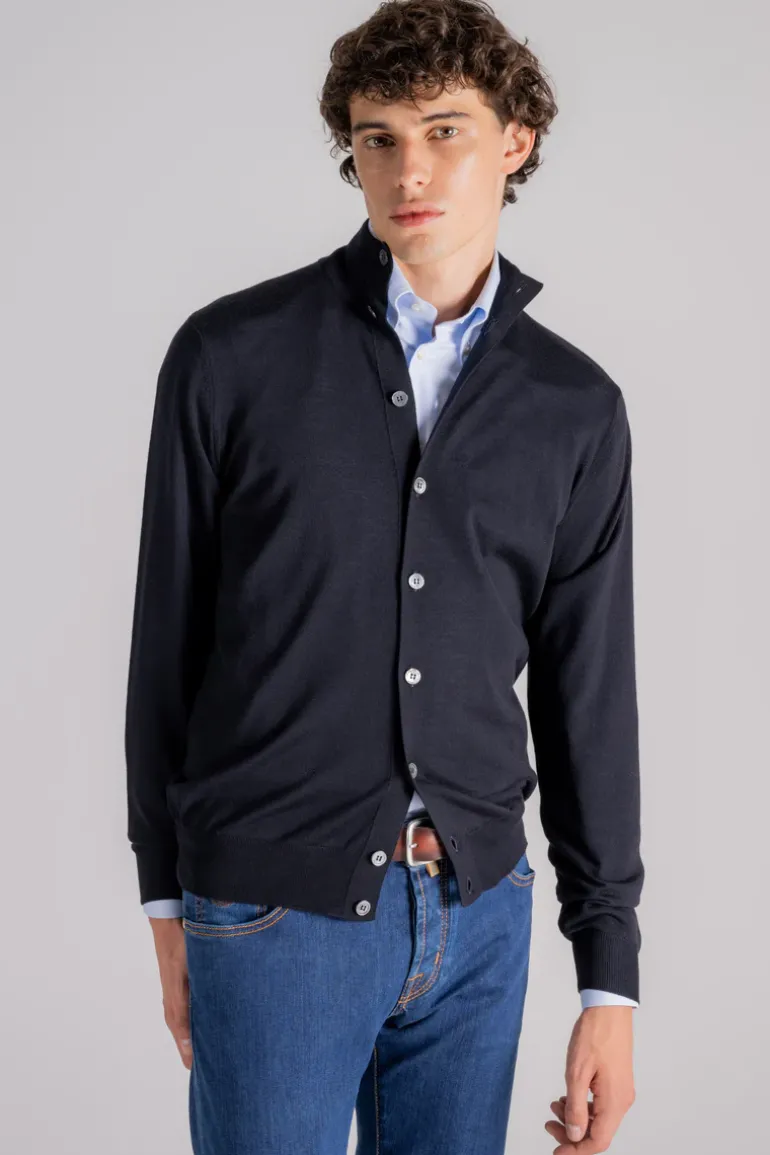 Maglia sotto con bottoni 100% wv blu