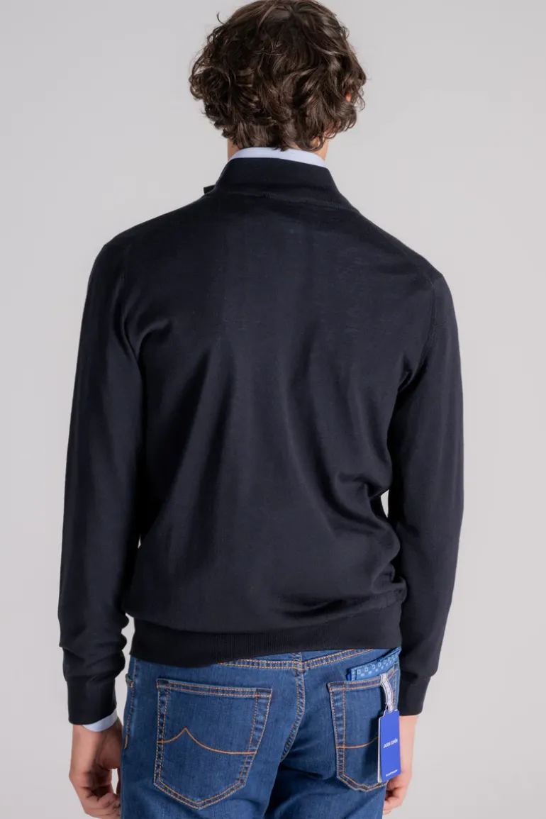 Maglia sotto con bottoni 100% wv blu