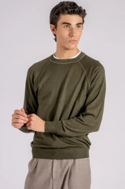 Maglia tiger lana merinos verde