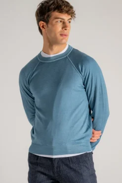 Maglia tiger lana merinos blu