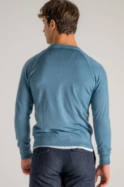 Maglia tiger lana merinos blu