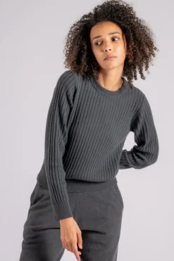 Maglione girocollo lana/cashmere grigio