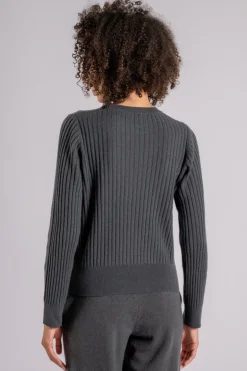 Maglione girocollo lana/cashmere grigio