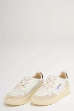 Medalist low wom leat suede bianco donna