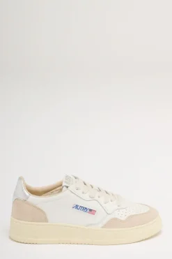 Medalist low wom leat suede bianco donna