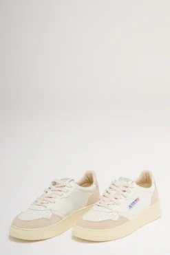Medalist low wom leat suede bianco donna