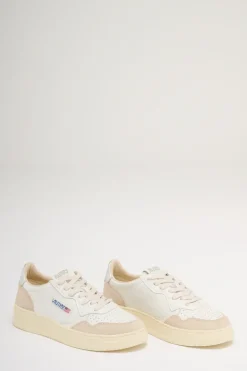 Medalist low wom leat suede bianco donna