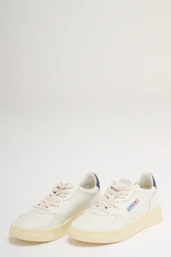 Medalist low wom leatleat bianco e blu donna