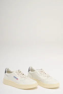 Medalist low wom leatleat bianco e blu donna