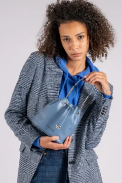 Mini bag in pelle liberty vanity blu