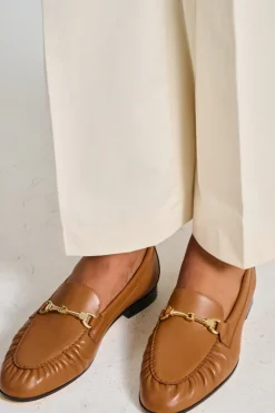 Mocassini raggrinzito pelle marrone