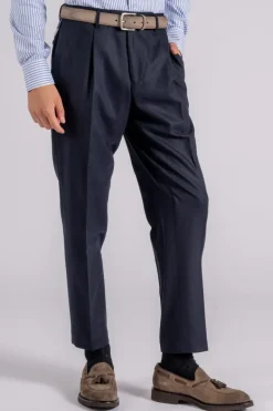 Pantalone 100% lana vergine blu