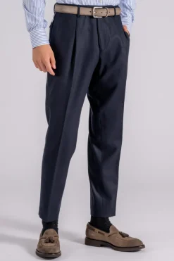 Pantalone 100% lana vergine blu