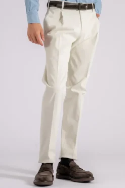Pantalone beige in cotone/elastam