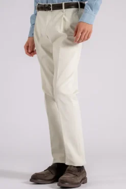 Pantalone beige in cotone/elastam