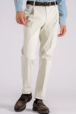 Pantalone beige in cotone/elastam