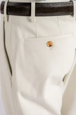 Pantalone beige in cotone/elastam