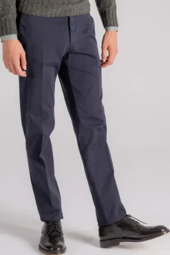 Pantalone blu in cotone ed elastam