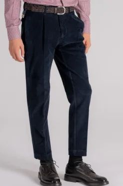 Pantalone blu in cotone/elastam