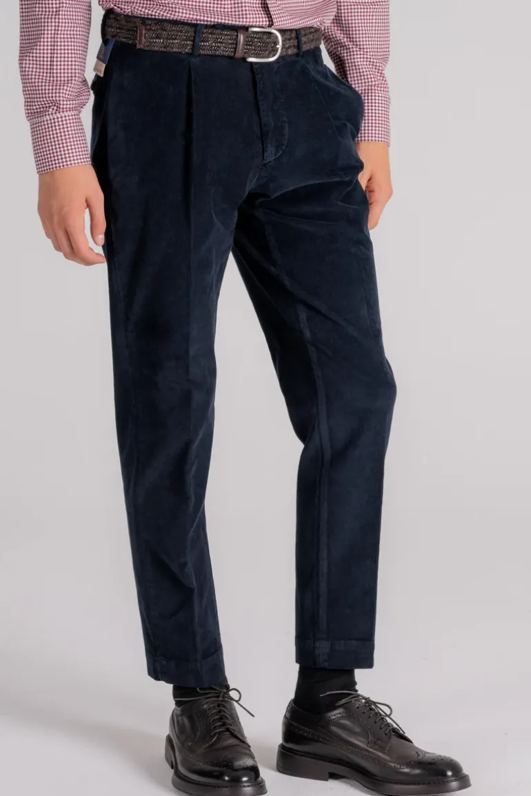 Pantalone blu in cotone/elastam