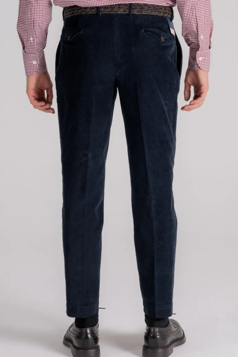 Pantalone blu in cotone/elastam