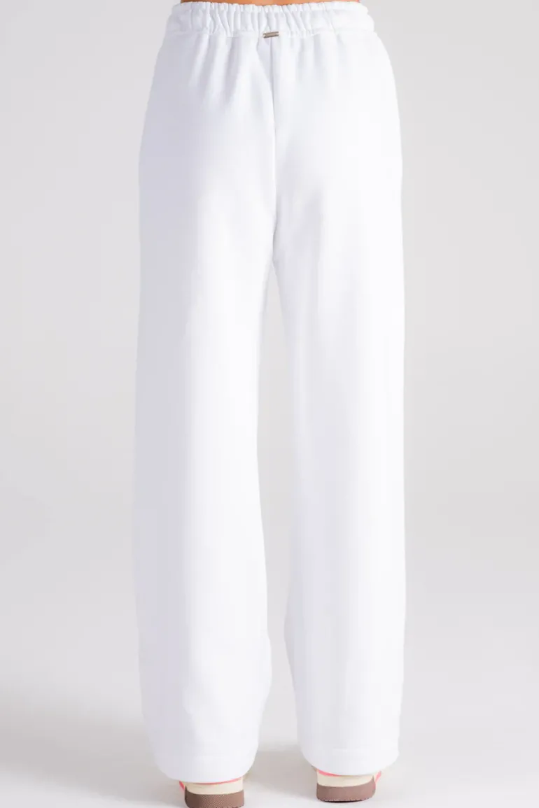 Pantalone con dettaglio bottoni cotone/poliestere bianco