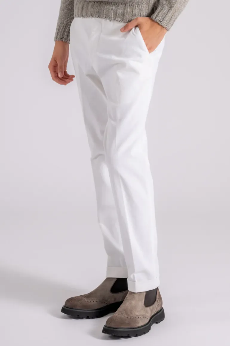 Pantalone cotone/elastam bianco