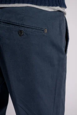 Pantalone gaubert in cotone blu con elastam