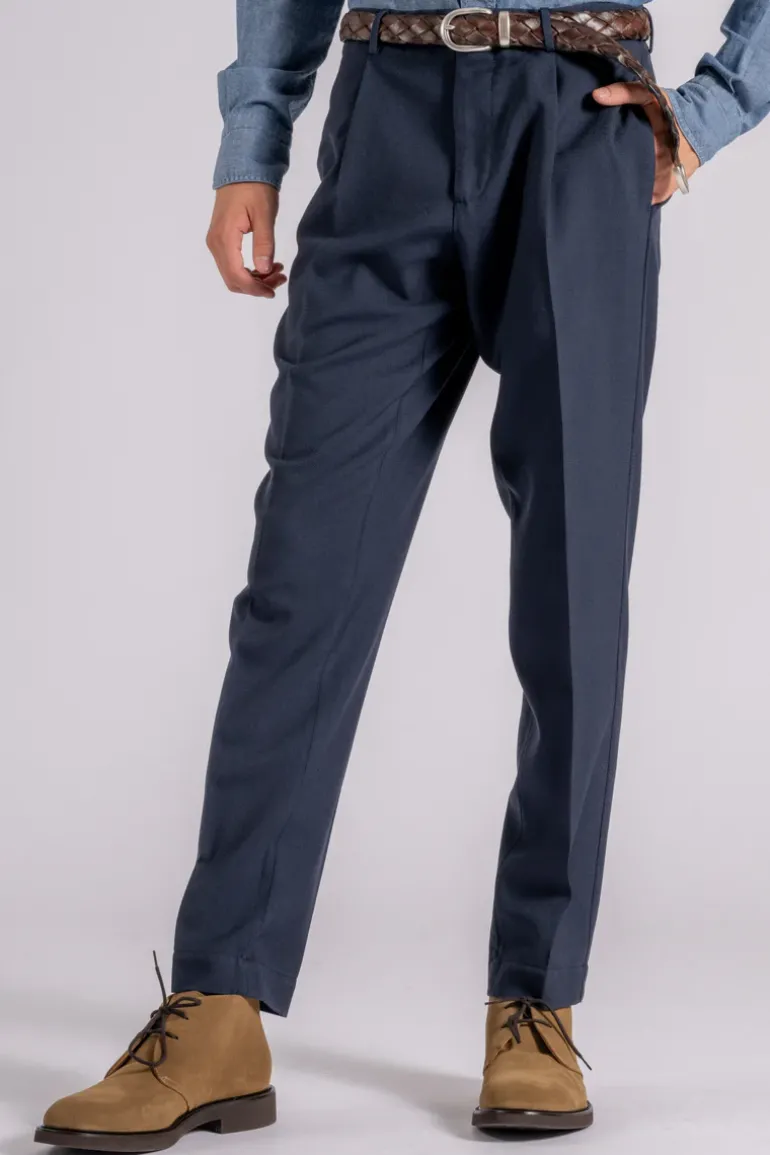 Pantalone lana blu