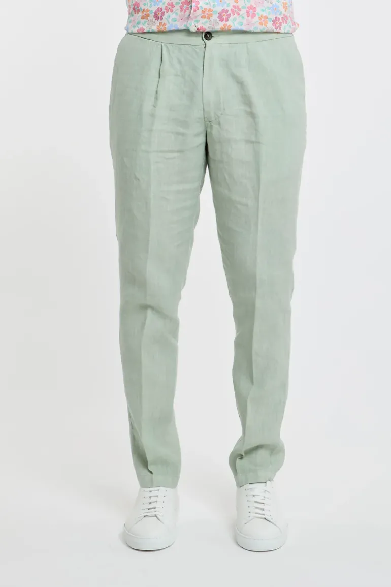 Pantalone lino verde