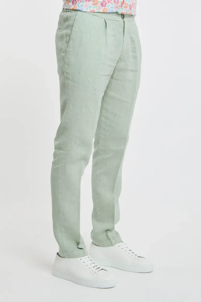 Pantalone lino verde