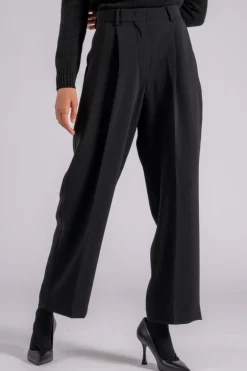 Pantalone nero triacetato/poliestere