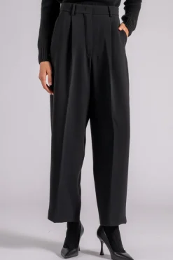 Pantalone nero triacetato/poliestere