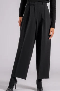 Pantalone nero triacetato/poliestere