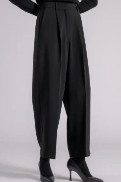 Pantalone nero triacetato/poliestere