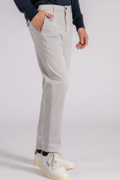 Pantalone prince chino slim crop in cotone/elastam grigio
