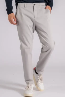 Pantalone prince chino slim crop in cotone/elastam grigio