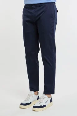 Pantalone prince chinos crop blu in cotone