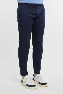 Pantalone prince chinos crop blu in cotone