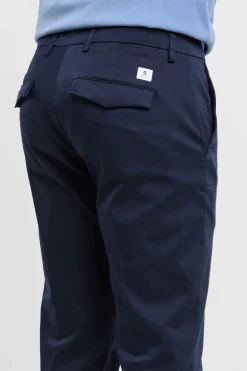 Pantalone prince chinos crop blu in cotone