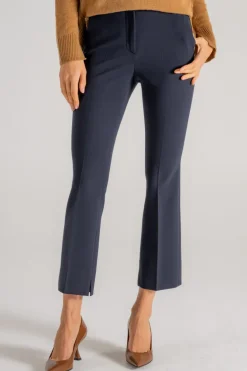 Pantalone tela doppia blu donna